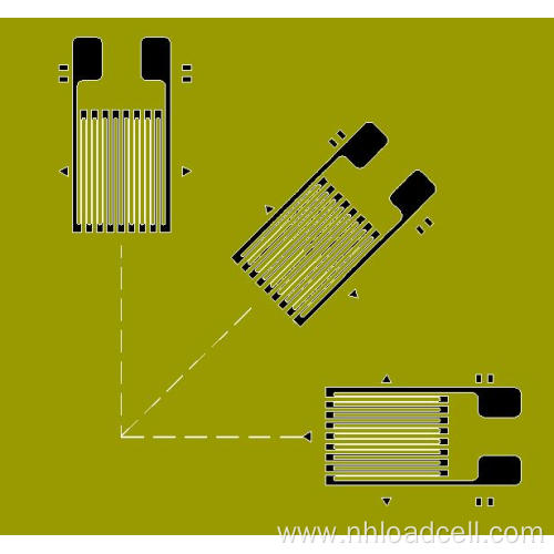 Three measuring grids CA strain gage